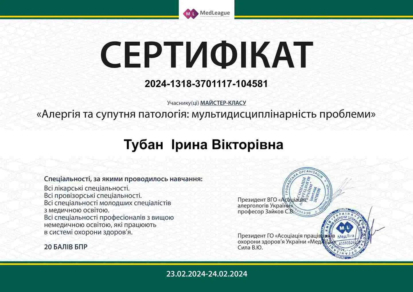 Тубан Ирина Викторовна