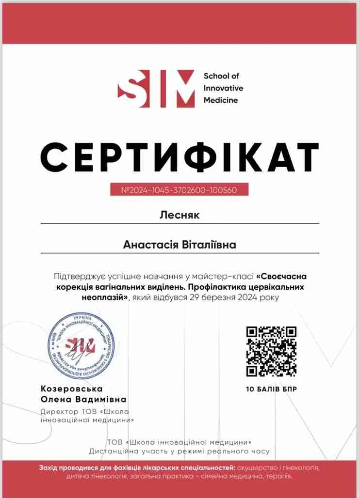 Лесняк Анастасія Віталіївна