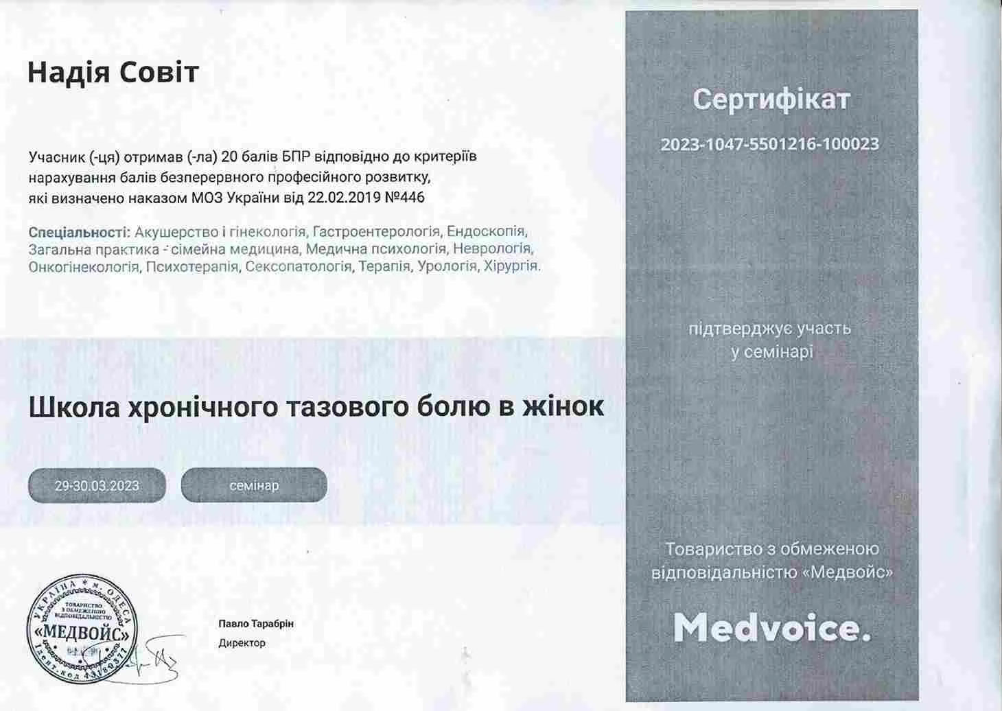 Совит Надежда Борисовна
